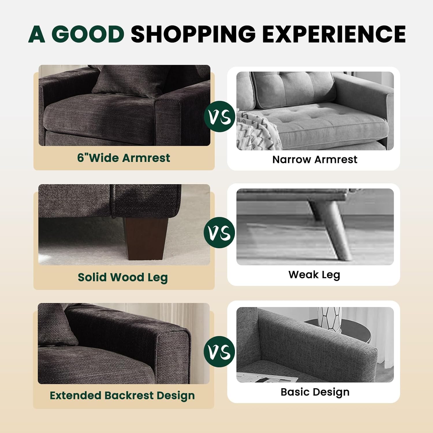 DOPEDIO Modern Living Room Sofa Set, 71.25' Chenille Loveseat with 2 Accent Chairs, Removable Covers, Spring Cushions, Solid Wood Frame, Easy Assembly（71.25inch+2 Single,Dark Grey）