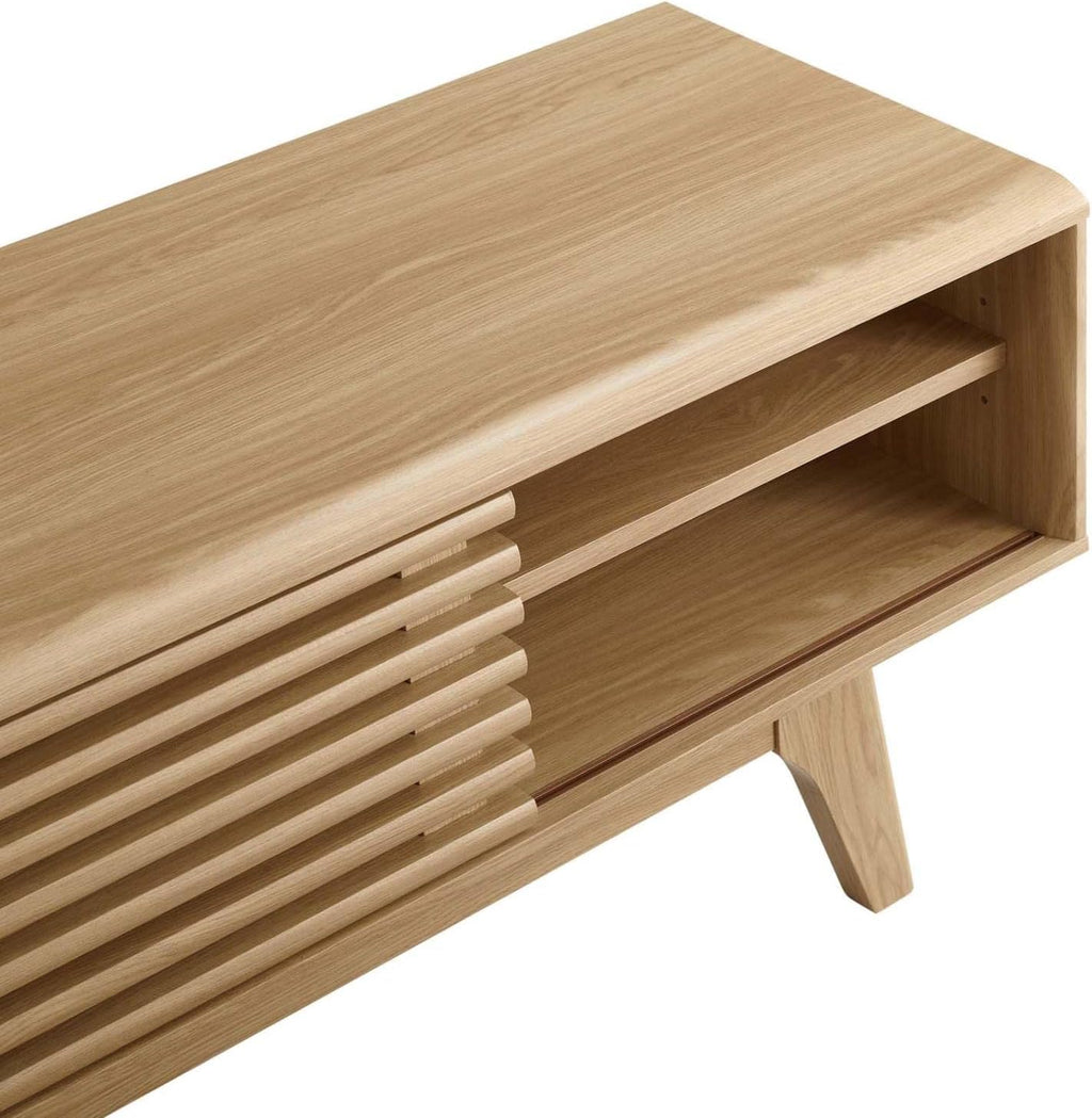Modway Render Mid-Century Modern Low Profile 48 Inch TV Stand in Oak, 48'