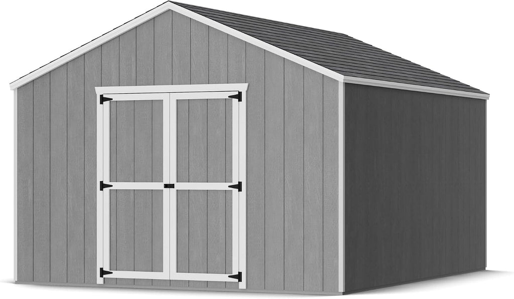 Little Cottage Co. 12x14 Value Gable Shed with Floor, Outdoor Wood Storage Do-It-Yourself Precut Kit