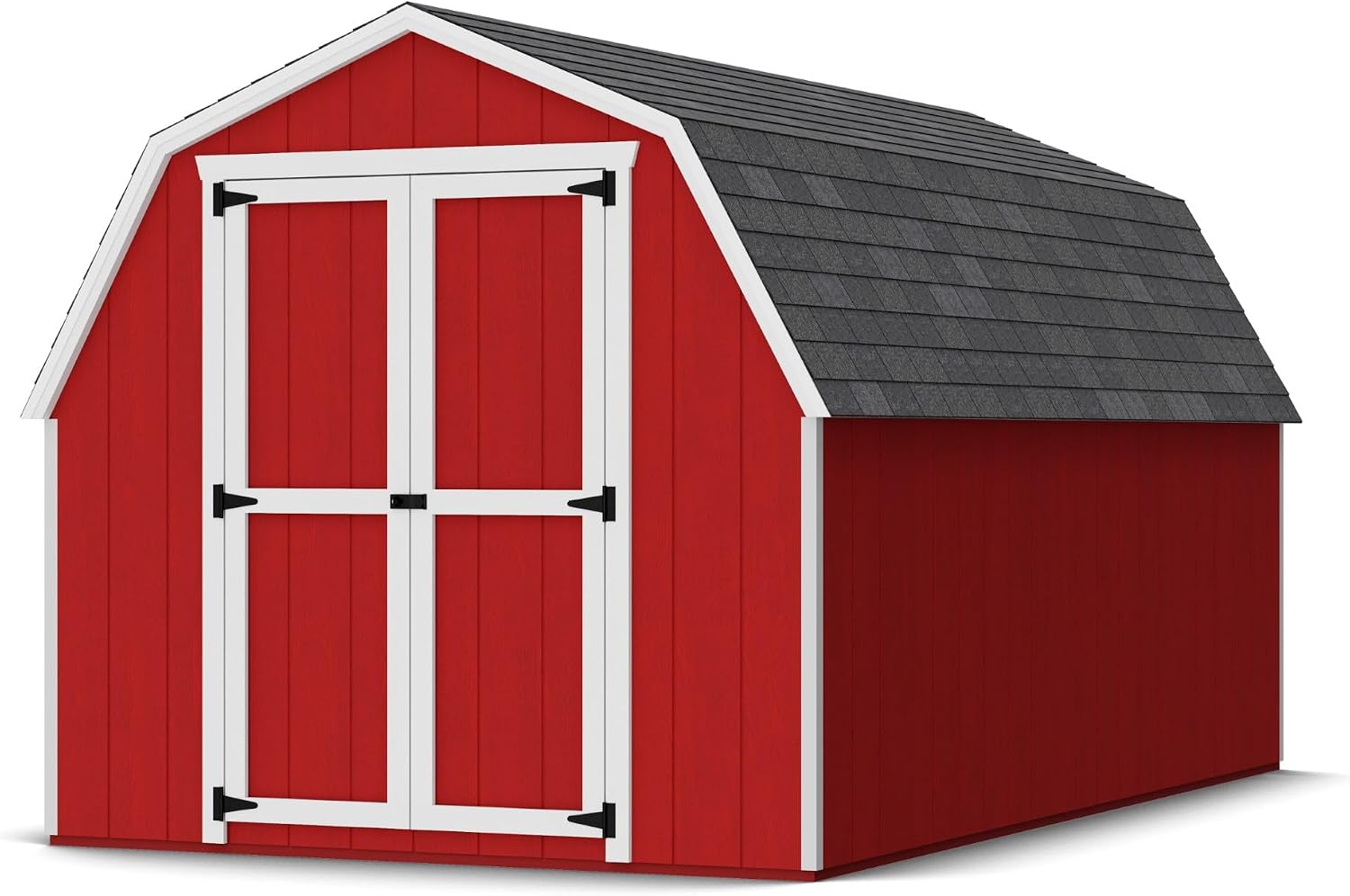 Little Cottage Co. 8x14 Value Gambrel Barn with 4 ft. Sidewalls with Floor, Outdoor Wood Storage Shed Do-It-Yourself Precut Kit