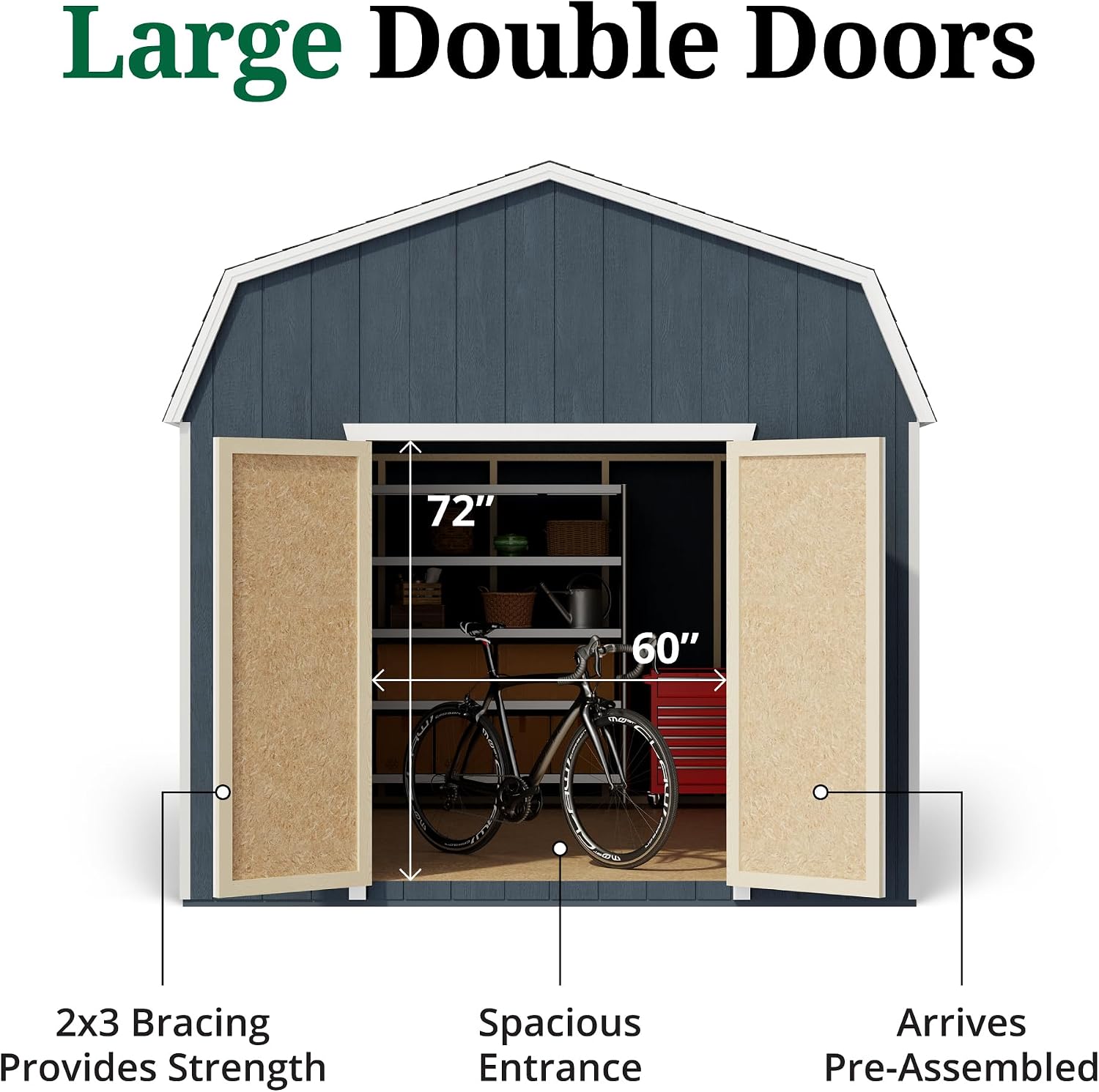 Little Cottage Co. 10x18 Value Gambrel Barn with 6 ft. Sidewalls with Floor, Outdoor Wood Storage Shed Do-It-Yourself Precut Kit