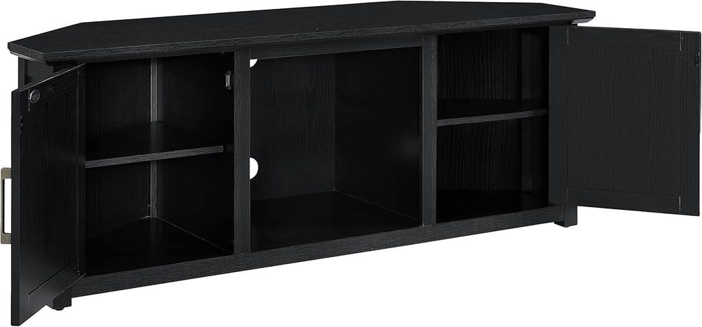 Crosley Furniture Camden Corner TV Stand for 65+ inch TVs, Entertainment Center with Storage Shelves, Black