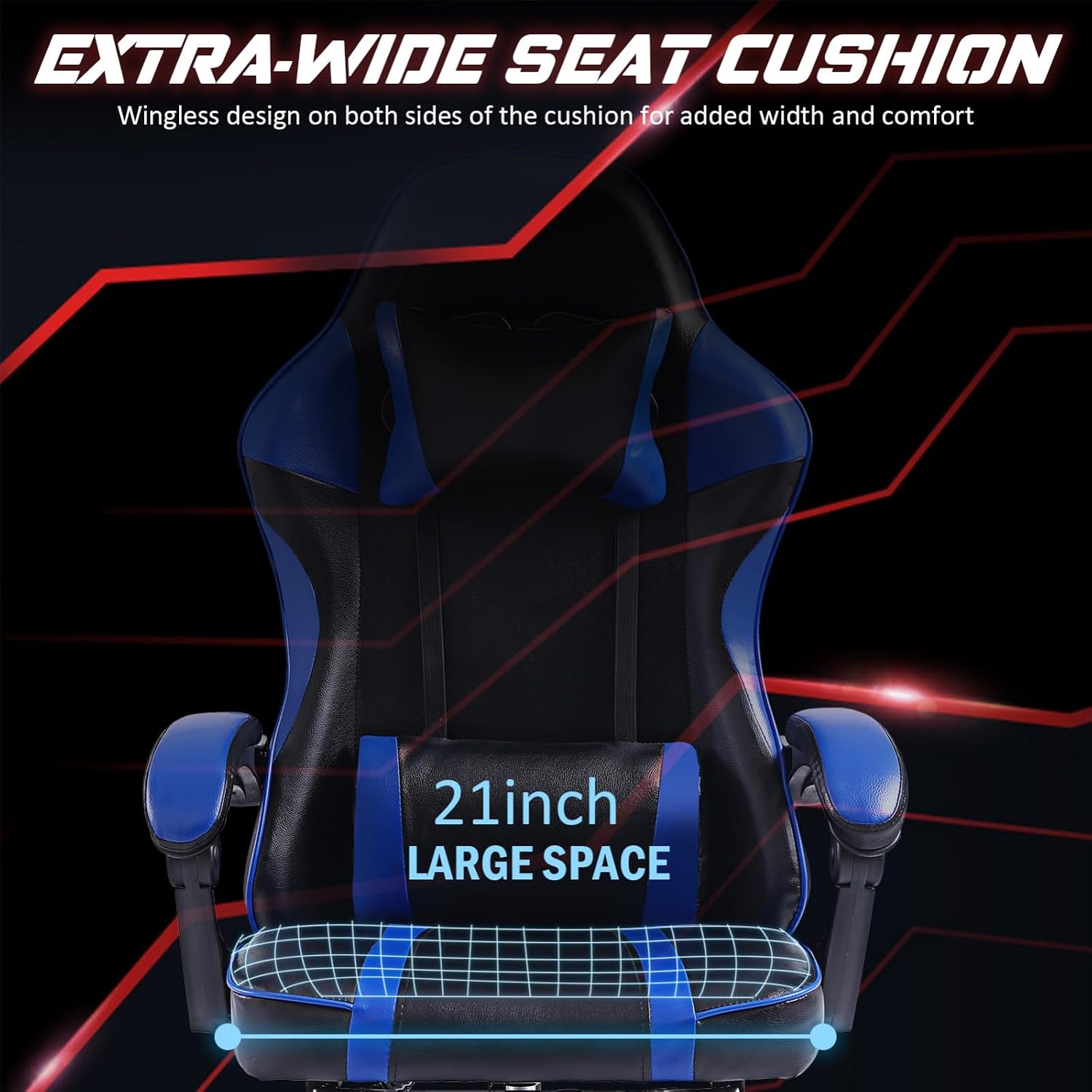 Video Game Chairs for Adults, PU Leather Gaming Chair with Footrest, 360° Swivel Adjustable Lumbar Pillow Gamer Chair, Comfortable Computer Chair for Heavy People, Purple