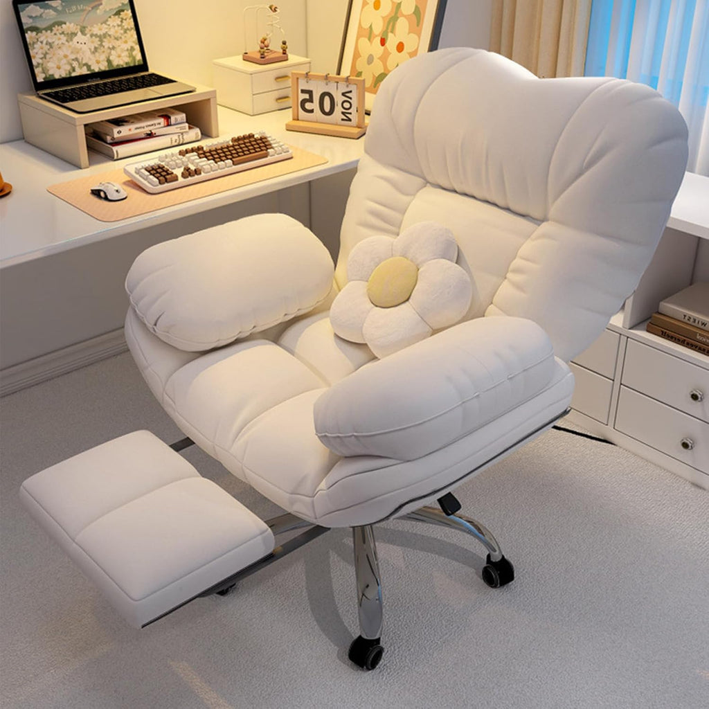 Gaming Chair with Footrest, Adjustable 90°~160° High Back Office Chair with Adjustable Armrests and Lumbar Support, Ergonomic Game Chair with Roller for Bedroom