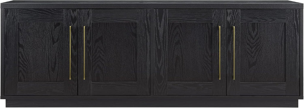 Henn&Hart Tillman Rectangular TV Stand for TV's up to 80' in Black Grain | Rectangular, for TV's, in Black Grain
