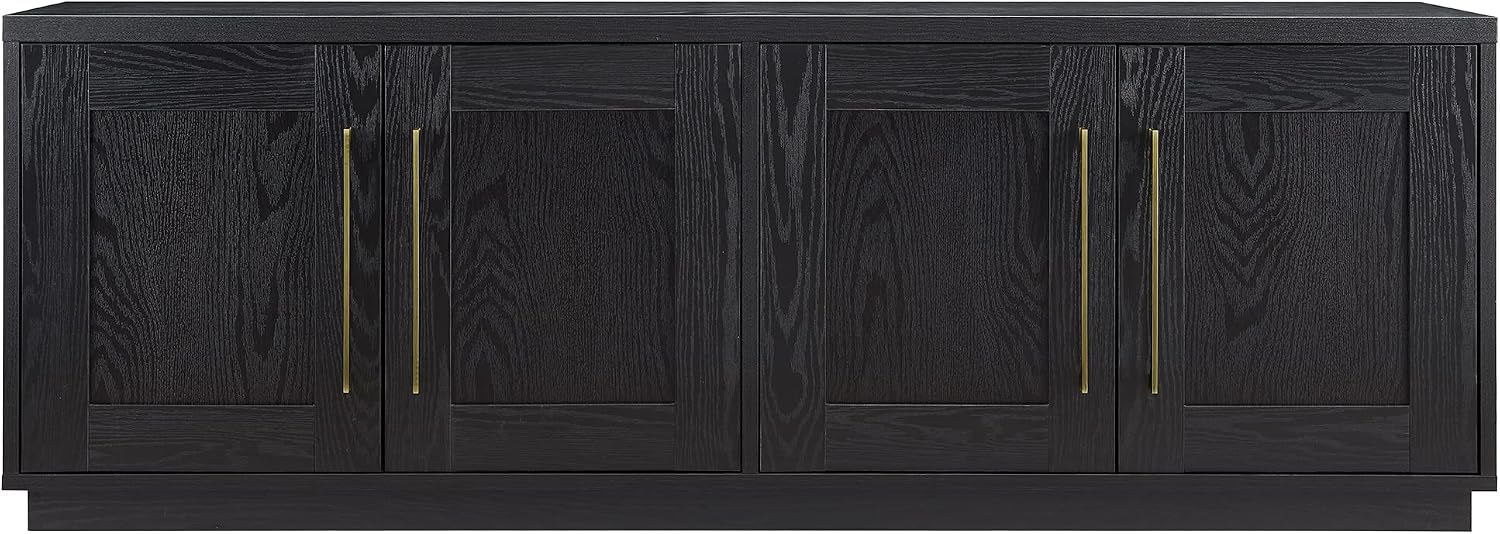 Henn&Hart Tillman Rectangular TV Stand for TV's up to 80' in Black Grain | Rectangular, for TV's, in Black Grain