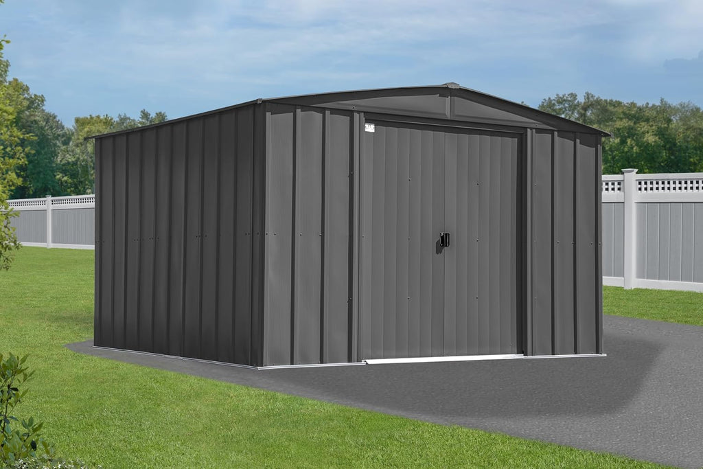 Arrow Classic Steel Storage Shed, 10x12, Charcoal