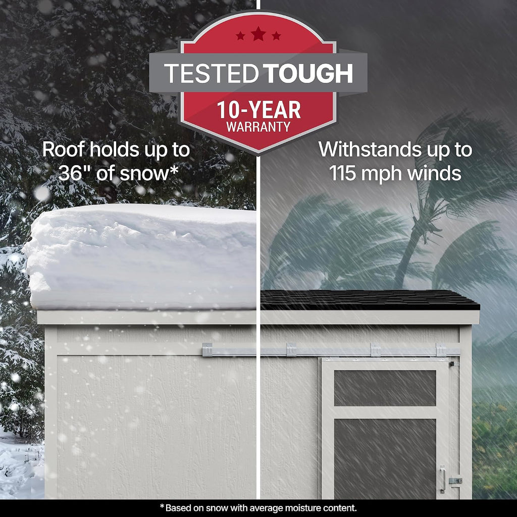Handy Home Products Cambria 10x4 Outdoor Wood Storage Shed with Full Floor System- Does not Include Paint or Roofing Shingles