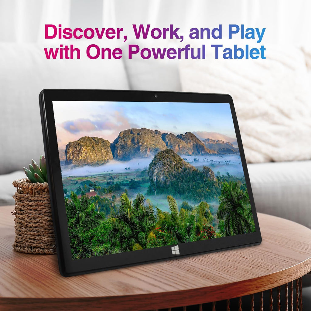 Fusion5 10.1' Windows 11 Tablet PC - FWIN232 Plus Ultra Slim Windows Tablet Computer - Intel 13th Gen, 8GB RAM, Full HD 10 Inch Display, 5G WiFi, USB 3.0, Micro HDMI, Dual Cameras, Bluetooth