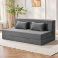 Youzi Folding Sofa Bed Convertible Sleeper Chair with Pillow, 4-in-1 Foldable Mattress Futon Couch Bed to Lounge Chair for Living Room, Bedroom, Dorm & Guest, Washable Cover, Dark Gray, Queen