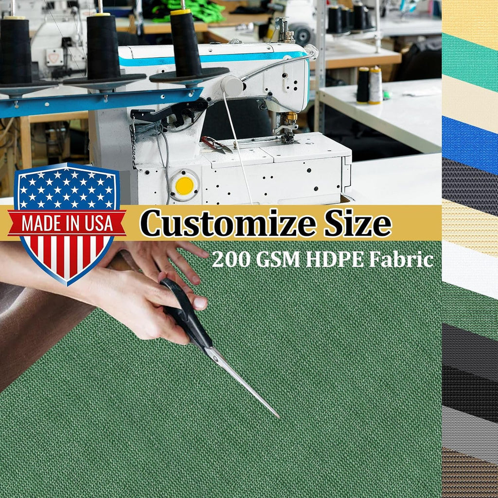 Shade&Beyond Customized Size 90% Sun Shade Cloth with Grommets, 14' X 20' Pergola Shade Cover Canopy, Mesh Tarp Sun Screens for Patio, Outdoor, Garden, Backyard GN09, Green