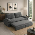 73.2' Sofa Bed Queen, 3-in-1 Pull Out Sofa Bed with Pillow Armrest, Modern Corduroy Convertible Sleeper Futon Sofa for Living Room Small Space, Apartment, Bedroom, Grey