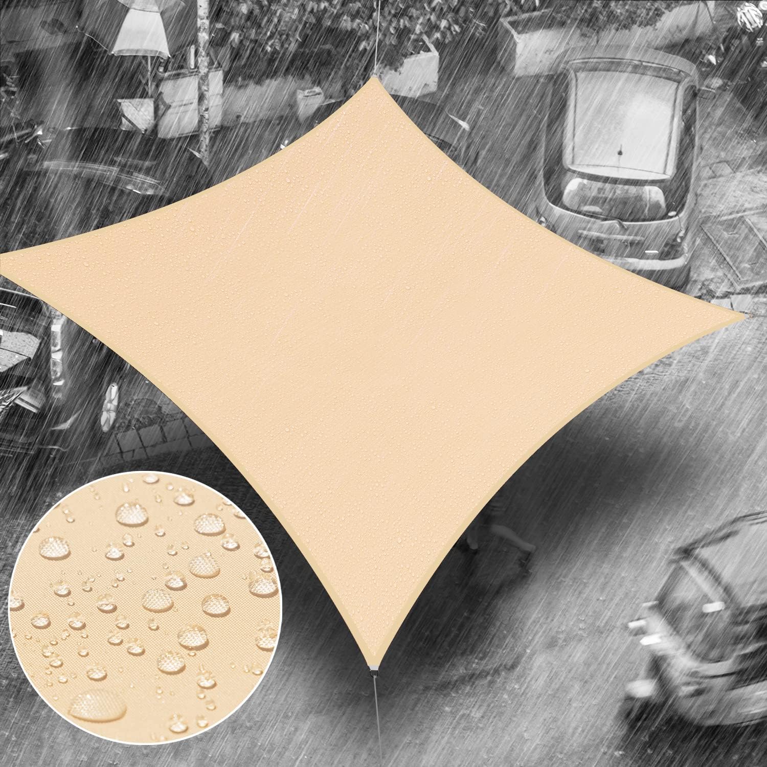 Royal Shade 4' x 11' Beige Rectangle Waterproof Sun Shade Sail Order to Make Canopy Awning, UPF50+ 95% UV Blockage Water Resistant, Outdoor Backyard Patio Garden Carport (We Customize)