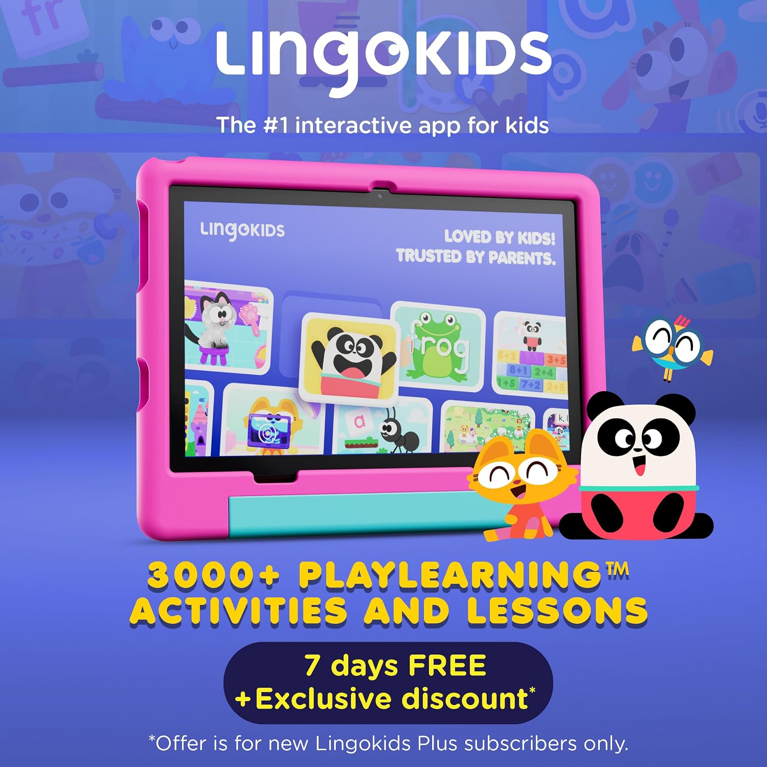 Contixo A10 Kids Tablet with 14 Apps, Lingokids & Epic, 10.1' HD Screen, Android 15, Parental Controls, WiFi, 4+64GB Storage, al Tablet for Kids Ages 3-12, Boys & Girls Gift, Pink