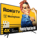 Westinghouse Roku TV - 55 Inch Smart TV, 4K UHD Television with Wi-Fi Connectivity and Mobile App, Flat Screen, Bluetooth, Compatible with Apple AirPlay, Alexa and Google Assistant