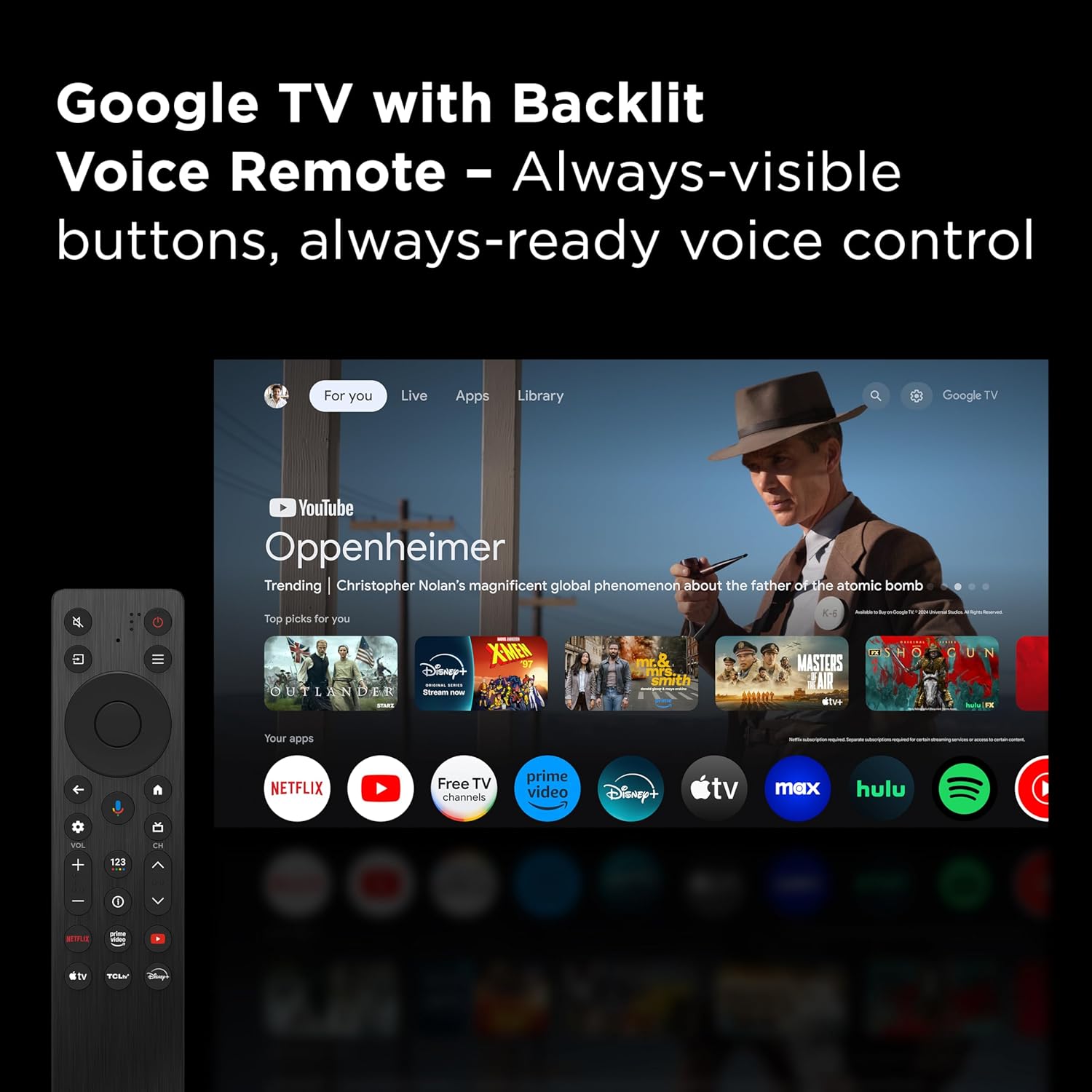 TCL 55 Inch Class T7 Series | 4K QLED HDR | 55T7, 2025 Model | 120HZ Refresh Rate High Brightness Smart Google TV Dolby Atmos Audio | Voice Remote Alexa Gaming Streaming Television