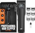 Royal Clips - Fade Kit 2.0 Clippers - 7000rpm Professional Hair Clippers for Men - Detachable DLC Fade Blade - Cordless & Rechargeable - Ideal Holiday Gift for Men, Fathers, Brothers & Barbers (Black)