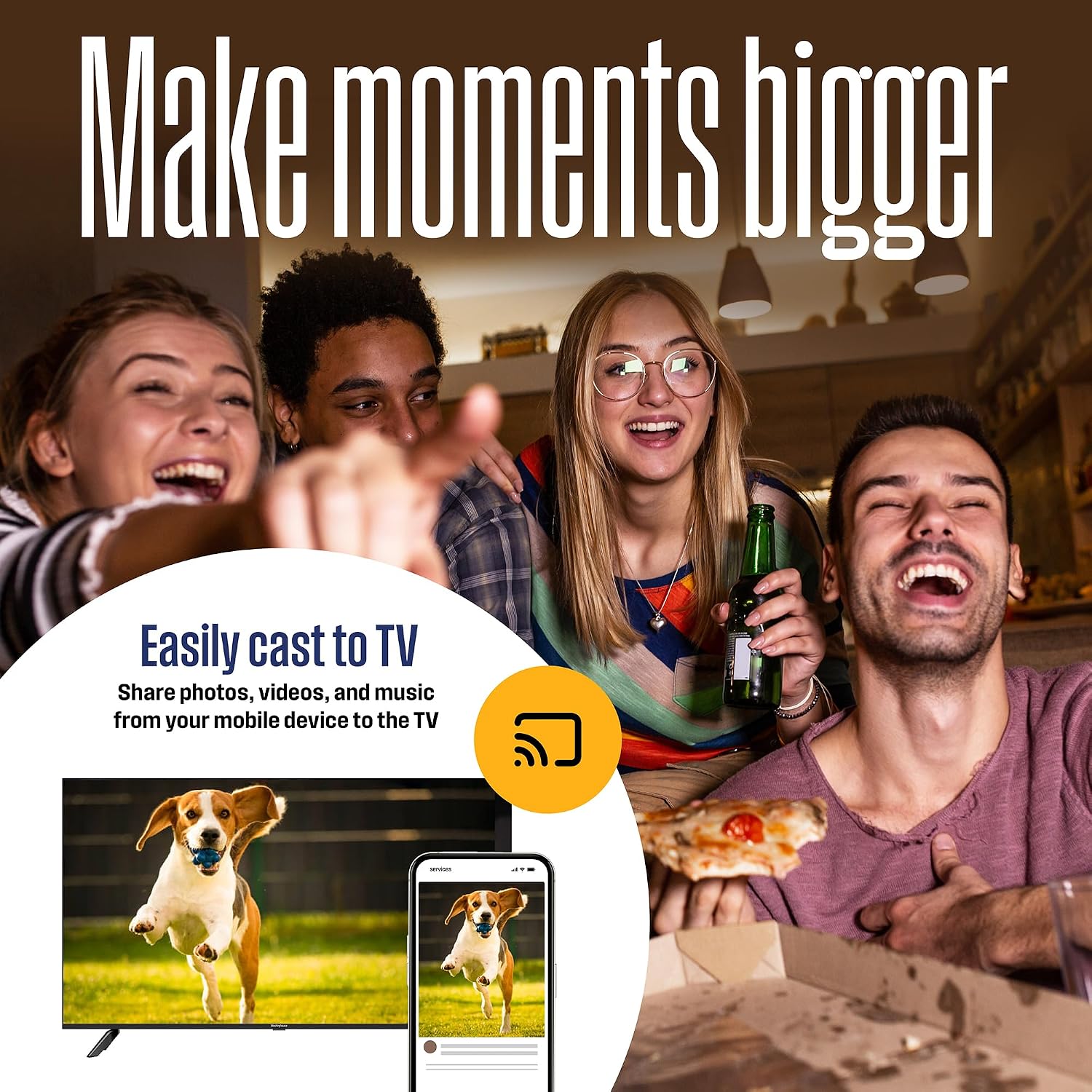 Westinghouse Roku TV - 55 Inch Smart TV, 4K UHD QLED Television w/HDR 10+, Dolby Vision, Wi-Fi & Mobile App Connectivity, Flat Screen Compatible w/Apple HomeKit, Alexa, & Google Assistant