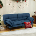 MUUEGM Futon Sofa Bed Couch Sofa, Memory Foam Futon Sleeper Sofa Loveseat Convertible Couch Bed for Small Compact Spaces, Apartment, Blue.