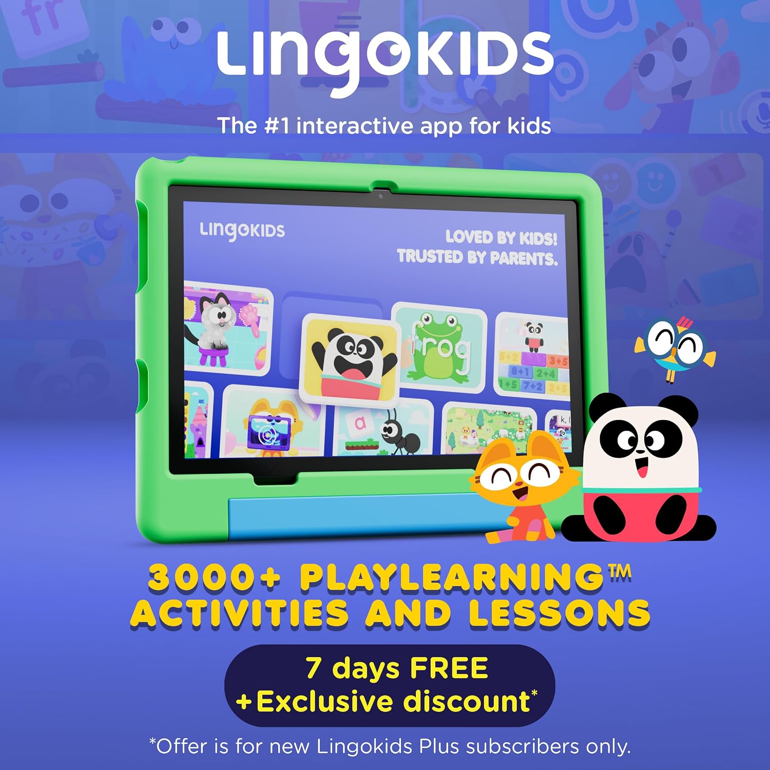 Contixo A10 Kids Tablet with 14 Apps, Lingokids & Epic, 10.1' HD Screen, Android 15, Parental Controls, WiFi, 4+64GB Storage, al Tablet for Kids Ages 3-12, Boys & Girls Gift, Green