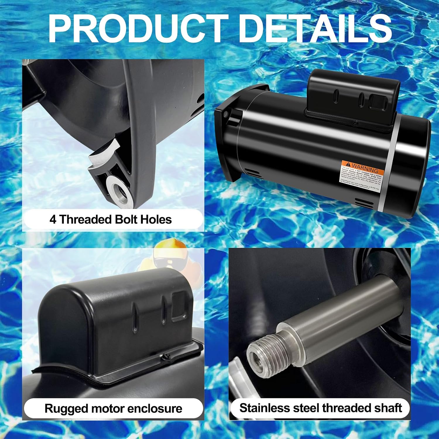 B2853 Pool Pump Motor Replacement for B2853 B2853V1 Motor 56Y Frame Swimming Pool Pump 1 Horsepower,3450 RPM,6.5/13.0 Amps