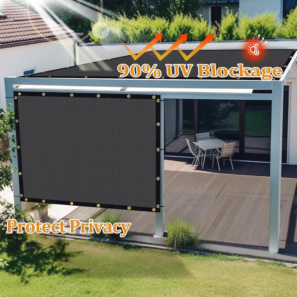 Shade&Beyond Customized Size 14' X 20' Shade Cloth with Grommets, 90% UV Protection Pergola Shade Cover Mesh Tarp Sun Screens for Patio GN07, Dark Gray