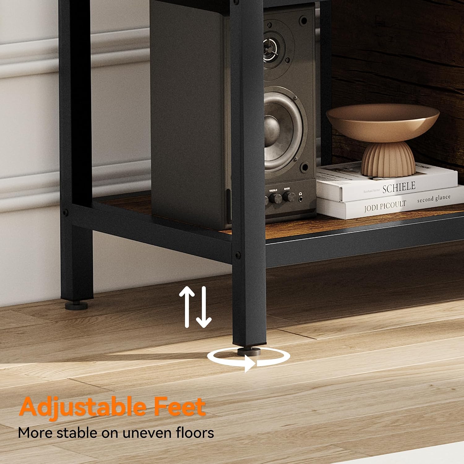 Garvee TV Stand for Television up to 65'', Farmhouse Entertainment Center with Storage, 60'' Modern Media Console Cabinet with Doors, Wooden TV Stand for Living Room, Rustic Brown