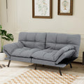 MUUEGM Futon Sofa Bed Convertible Couch,Memory Foam Futon Sofa Couch,Sleeper Futons Sofa Couches,Small Splitback Modern Loveseat Sofa Bed for Living Room,Office,Apartment,Linen Fabric,Light Gray.