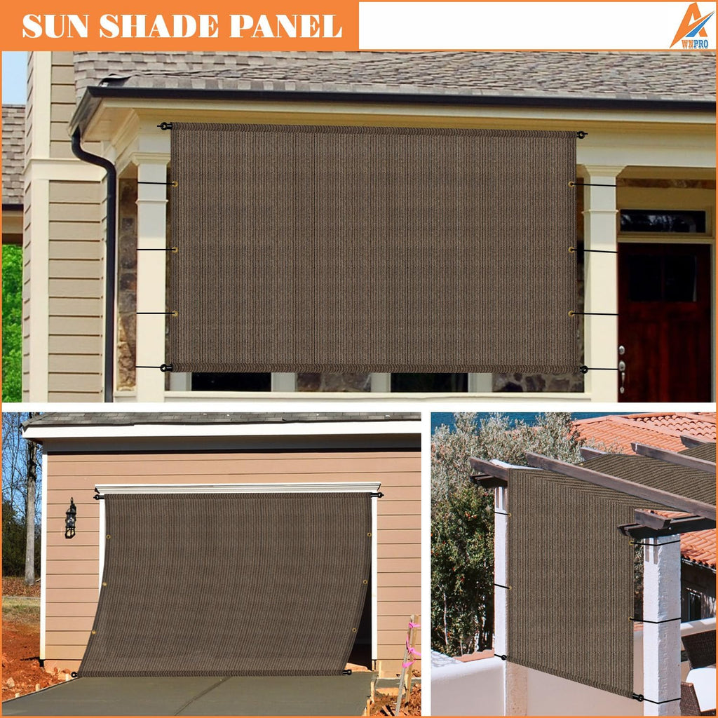 14' x 20' Pergola Shade Cover Replacement Canopy with Weighted Rods & Grommets UV Block Sun Shade Cloth for Outdoor Patio Deck Porch Backyard Gazebo, Brown, Customized Size
