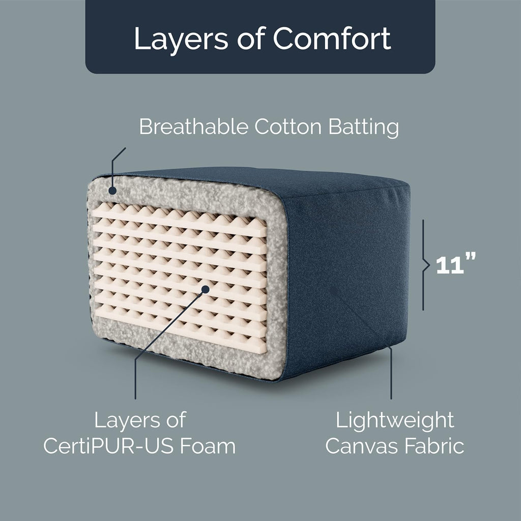 Loosh Home | 12' Full Size Futon Sofa Bed Foam Mattress - USA Made, Beige, No Frame