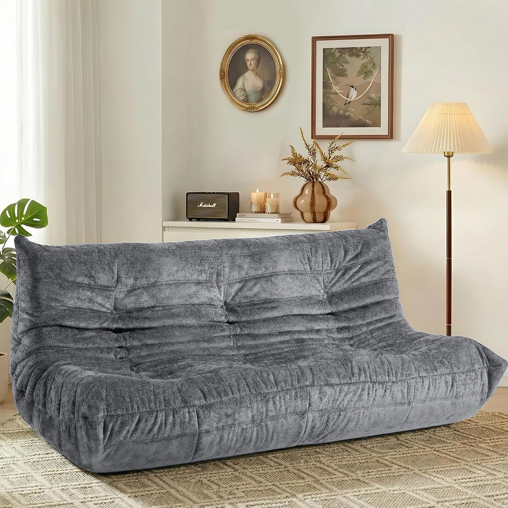 HABUTWAY Bean Bag Chair, Giant Bean Bag Chairs for Adults, 3 Seater Fireside Chair, Lazy Large Floor Bean Bag Sofa for Living Room, Bedroom, Dorm, Office (Grey)