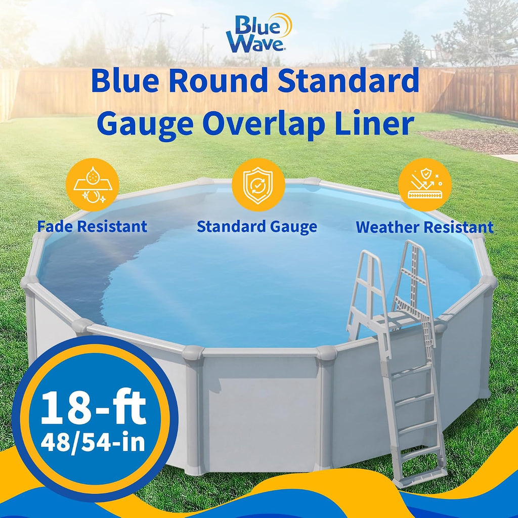 Blue 18-ft Round Standard Gauge Overlap Liner - 48/54-in