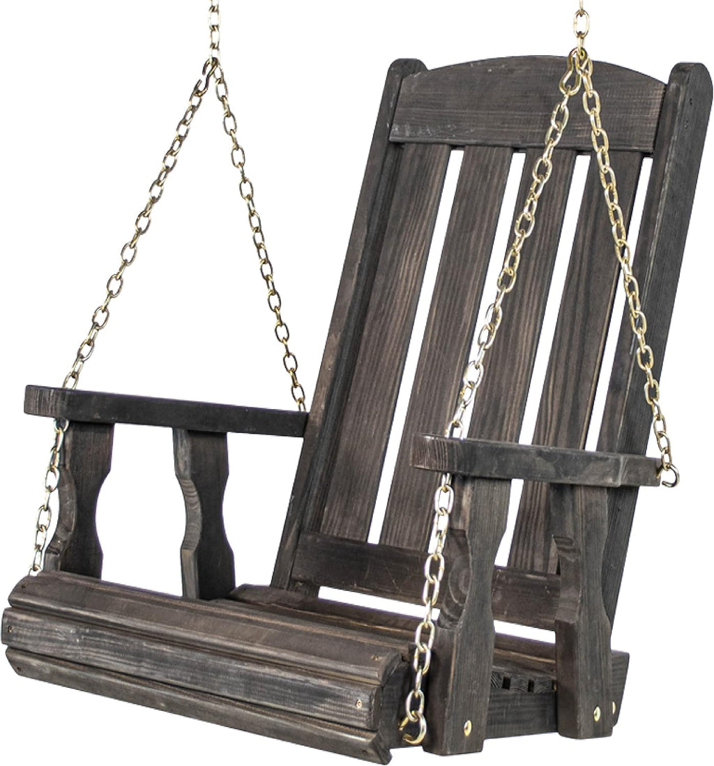 Amish Casual Heavy Duty Mission Pressure Treated Swing Chair (Semi-Solid Black Stain)