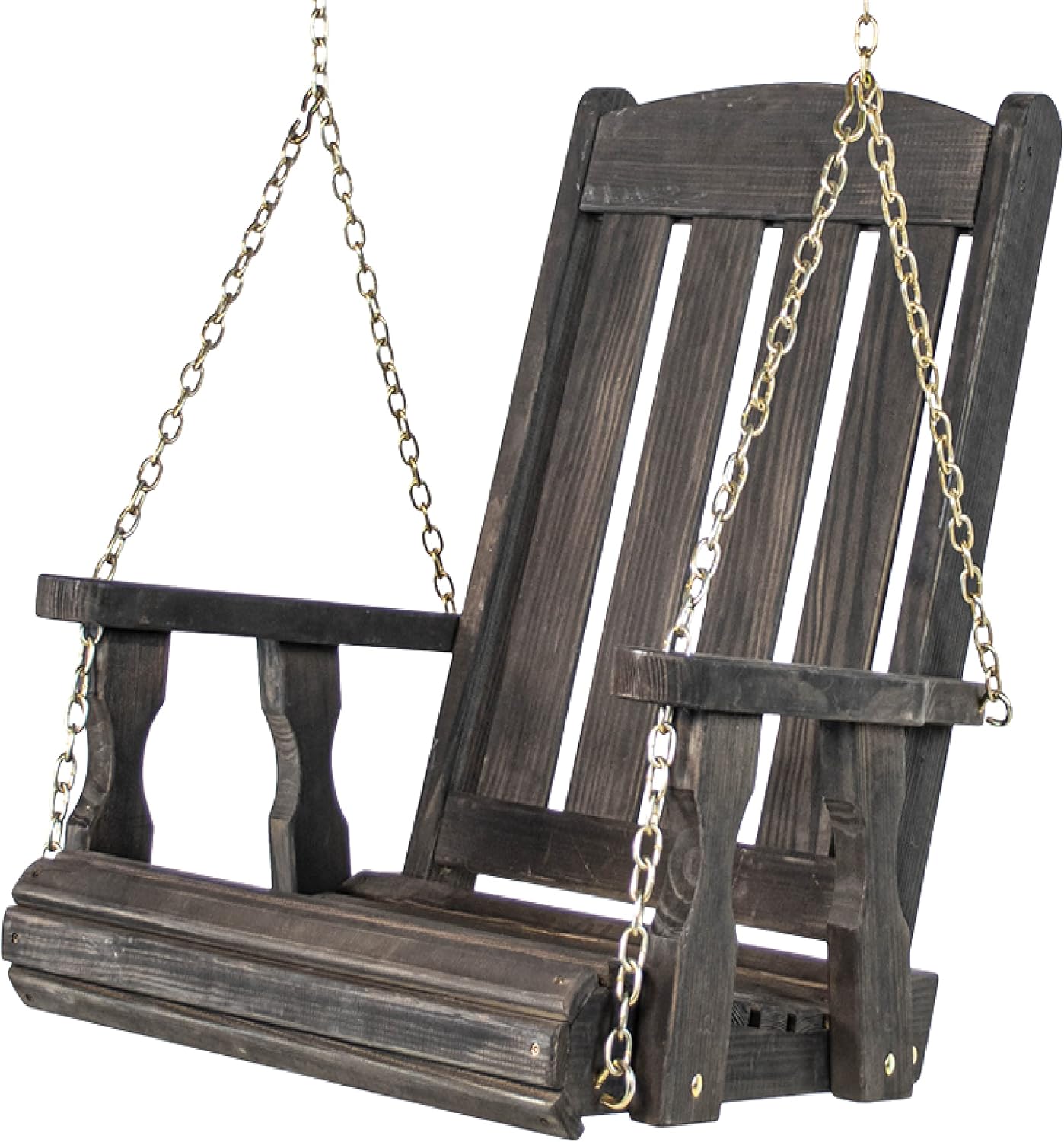 Amish Casual Heavy Duty Mission Pressure Treated Swing Chair (Semi-Solid Black Stain)