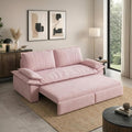 73.2' Sofa Bed Queen, 3-in-1 Pull Out Sofa Bed with Pillow Armrest, Modern Velvet Convertible Sleeper Futon Sofa for Living Room Small Space, Apartment, Bedroom, Pink