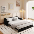 3 in 1 Convertible Queen Sleeper Sofa Bed Comfy Pull Out Futon Couch Bed 66' Modern Velvet Recliner Loveseat Sofa Multi-Functional Black Cloud Couch for Living Room,Apartment,Office (Black 66')