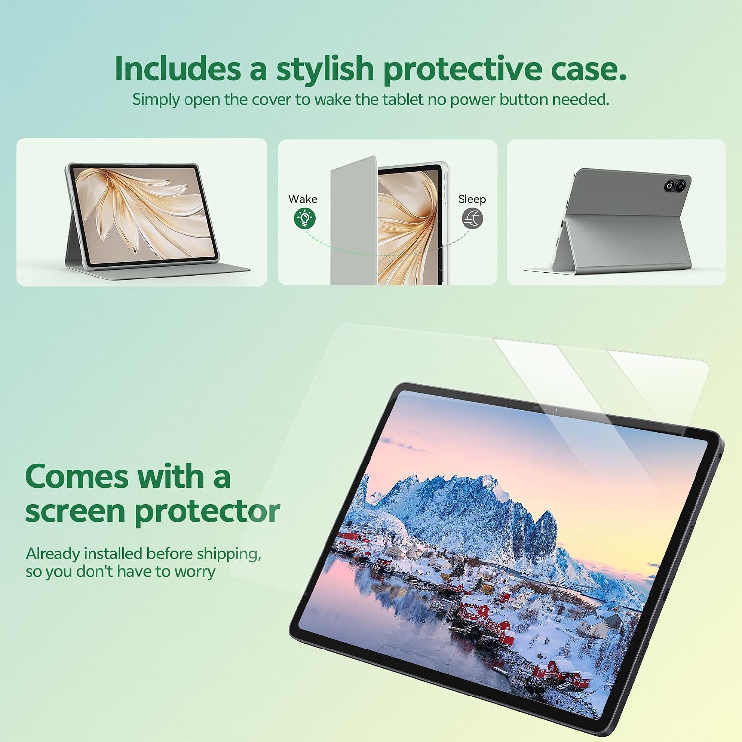 SVITOO 13 Inch Android 16 Tablet with WiFi, 2K Display, 40GB RAM, 128GB Storage Expandable, Octa-Core Processor, Bluetooth, USB-C Fast Charging, Protective Case