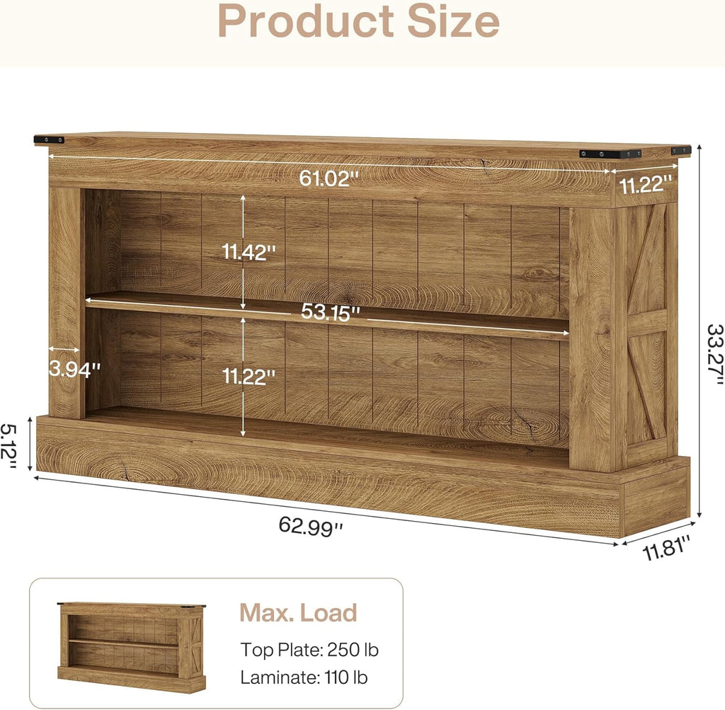 Tribesigns Farmhouse TV Stand for 70-Inch TV, 63' Entertainment Center with Storage, Modern Media Console Table for Living Room, Bedroom (Natural)