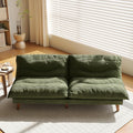 LLappuil Futon Sofa Bed, 69 inch Futon Couch with Adjustable Backrest, Corduroy Convertible Sleeper Sofa Bed, Folding Sleeper Recliner, Loveseat for Apartment, Living Room, Office (Green)