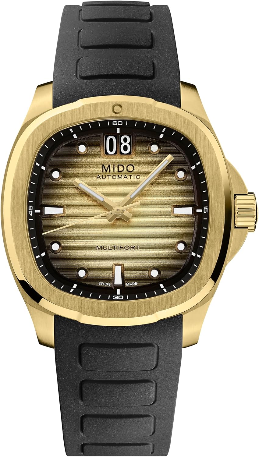 MIDO Multifort TV Big Date - Swiss Automatic Watch for Men - 40mm Case with Transparent Caseback