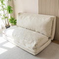 MAXYOYO Folding Sofa Bed, Floor Sofa Convertible Sleeper Chair with Washable Cover, Floor Couch Lounge Bean Bag Chair Bed for Living Room, Beige, 30x95 Inch