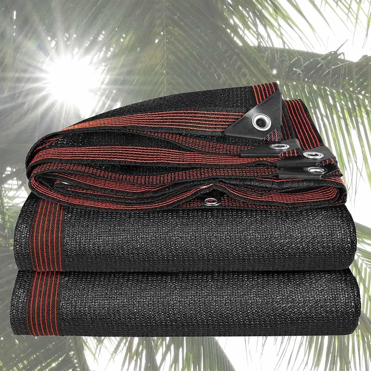 KAnduo Garden Shade Cloth Black for Plants 6x12 12x16 16x20ft Sun Shade Net, Mesh Sun Shade Tarp with Lashings and Ties Grommets, for Plants Cover, Patio(16.4x49.2ft)