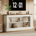 Tribesigns Farmhouse TV Stand for 70-Inch TV, 63' Entertainment Center with Storage, Modern Media Console Table for Living Room, Bedroom (White)