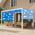 SunnyRoyal Pergola Shade Canopy Cover Waterproof 8' x 4' Replacement Shade Cloth Sail Panelfor Pergola Canopy Outdoor Privacy Patio Porch with Grommets Weighted Rods (Blue Sky)