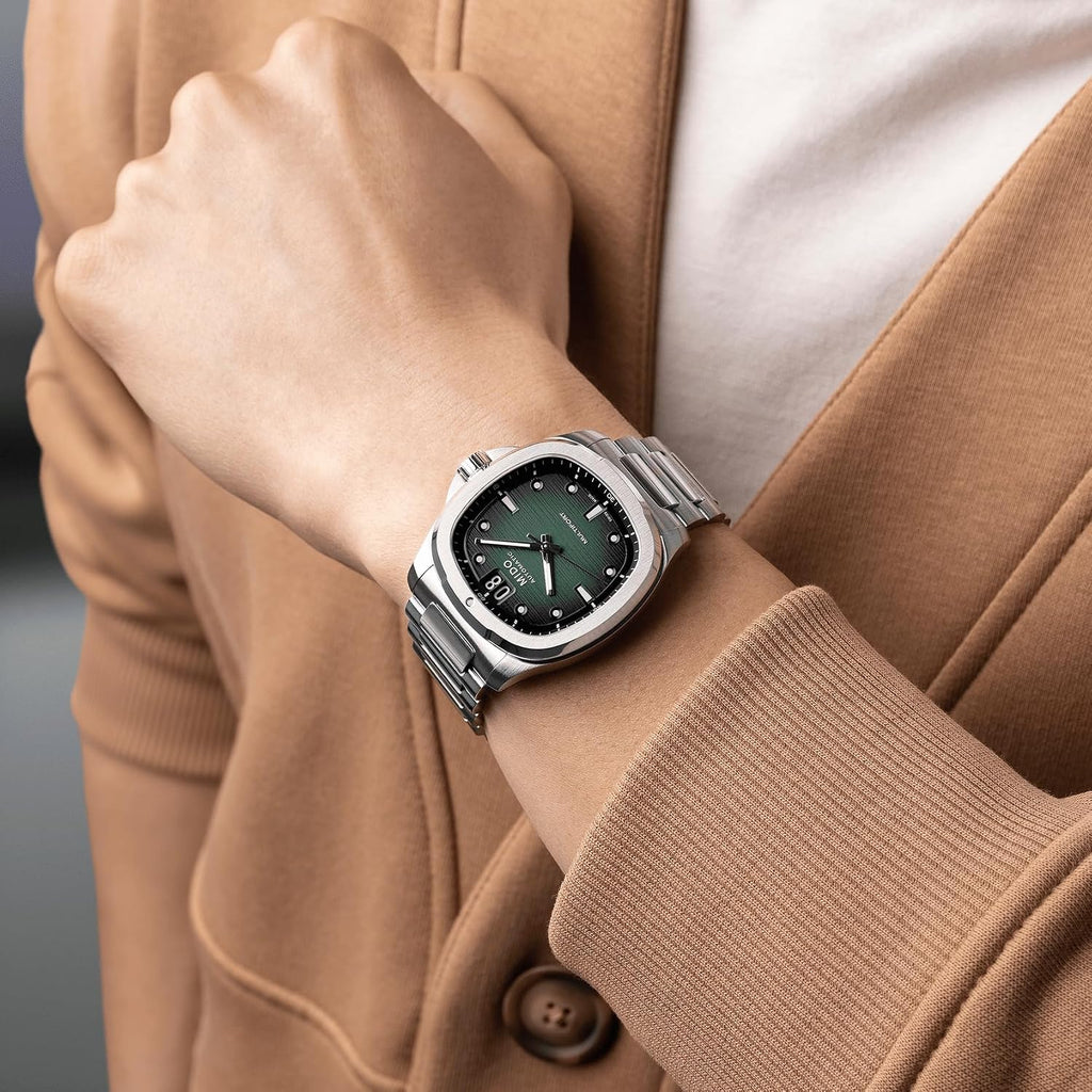 MIDO Multifort TV Big Date - Swiss Automatic Watch for Men - 40mm Case with Transparent Caseback
