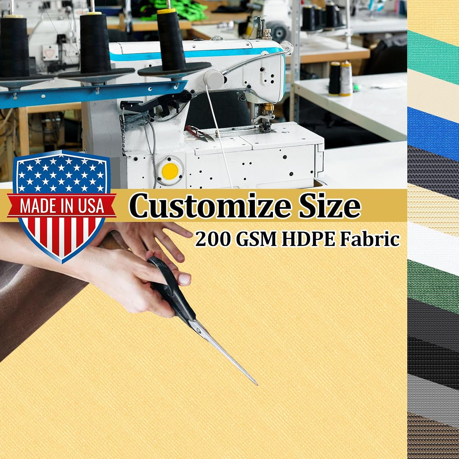 Shade&Beyond Customized Size 12' X 16' Shade Cloth with Grommets, 90% UV Protection Pergola Shade Cover Mesh Tarp Sun Screens for Patio GN09, Sand