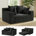 cidludto Boneless Couch Loveseat Sleeper, Convertible Sofa Bed Folding Couch Bed Foldable, 2 in 1 Boneless Chair Bed & Futon Sofa Bed, Small Pull Out Sofa with 4 Pillows for Living Room, Black | No Assembly, Convertible, 2 in 1, Pull Out Handle, 4 Pillows