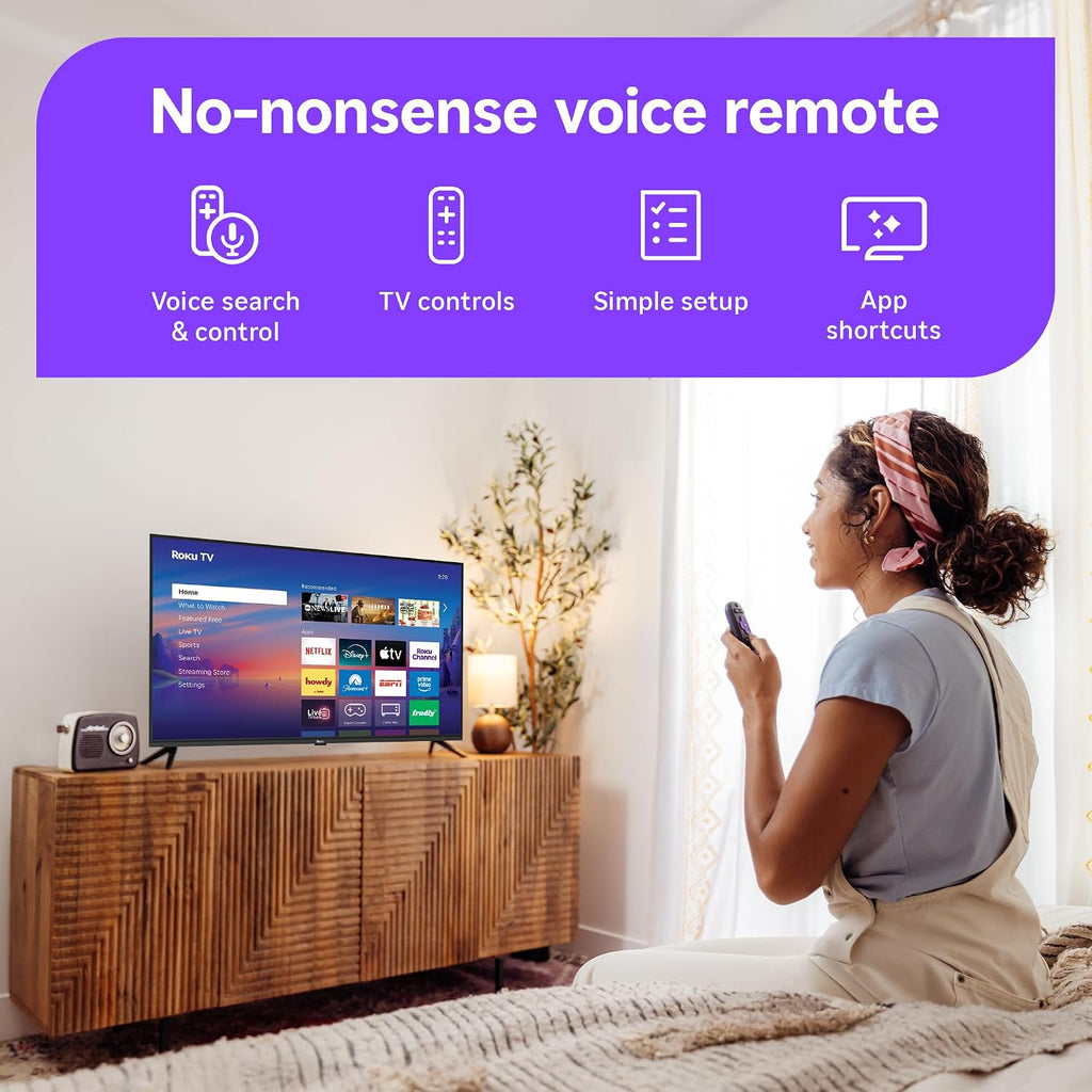Roku Smart TV 2026 – 43-Inch Select Series, 4K HDR TV – Roku TV with Voice Remote – Flat Screen LED Television with Wi-Fi for Streaming Live Local News, Sports, & Movies – Bluetooth Headphone Mode