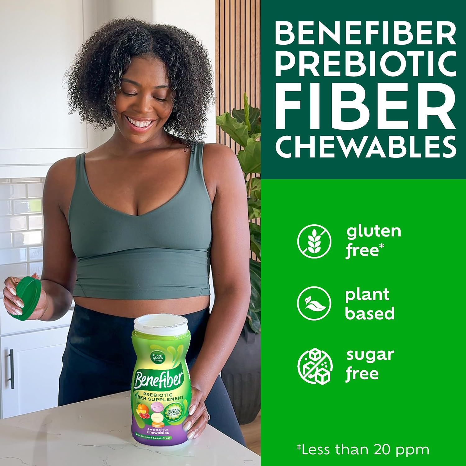 Benefiber Chewable Prebiotic GLP-1 Friendly Fiber Supplement Tablets for Digestive Health, Assorted Fruit Flavors - 100 Count (Pack of 12)