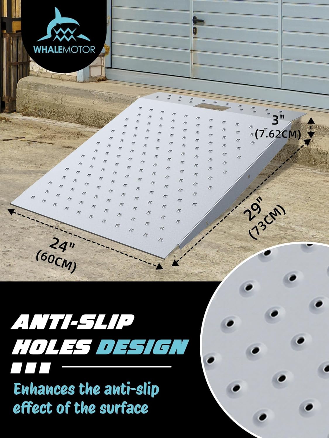 WHALEMOTOR Shed Ramp 2PC, Loading Ramp for Riding Mower, 29' L x48 W, 1500 lbs Capacity, Shed Storage Ramps for Sheds, Garages, Barns, ATV, Lawnmower, Golf Cart, Sturdy Anti-Slip Ramps